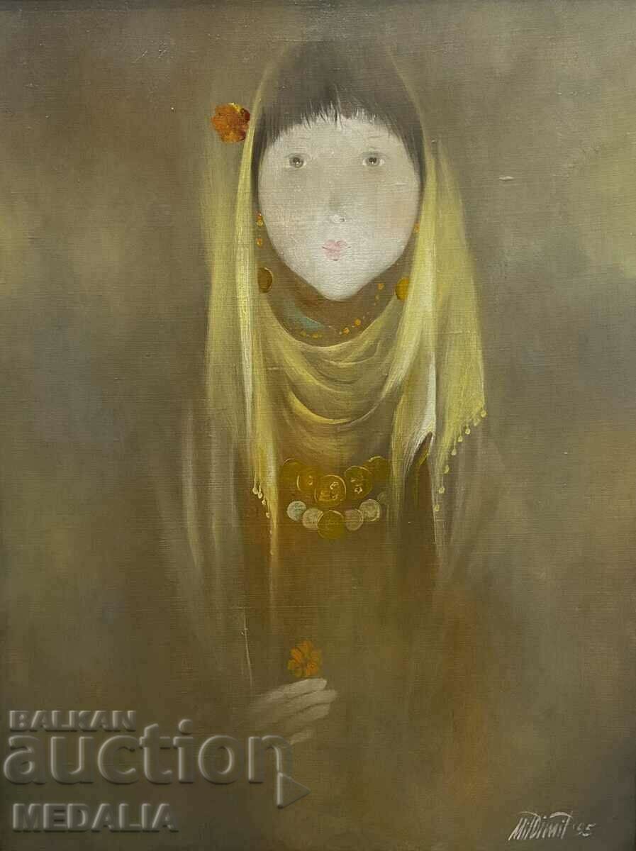 Mitko Dimitrov-«Κορίτσι»-λαδομπογιές-υπογραφή-1995 με τιμή 1800.00 BGN | € 920.33