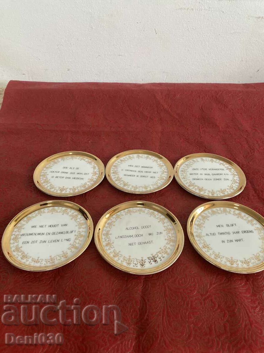 Beautiful porcelain coasters with mottoes