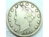 5 cents 1903 US Liberty