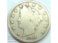 5 cents 1911 USA Liberty