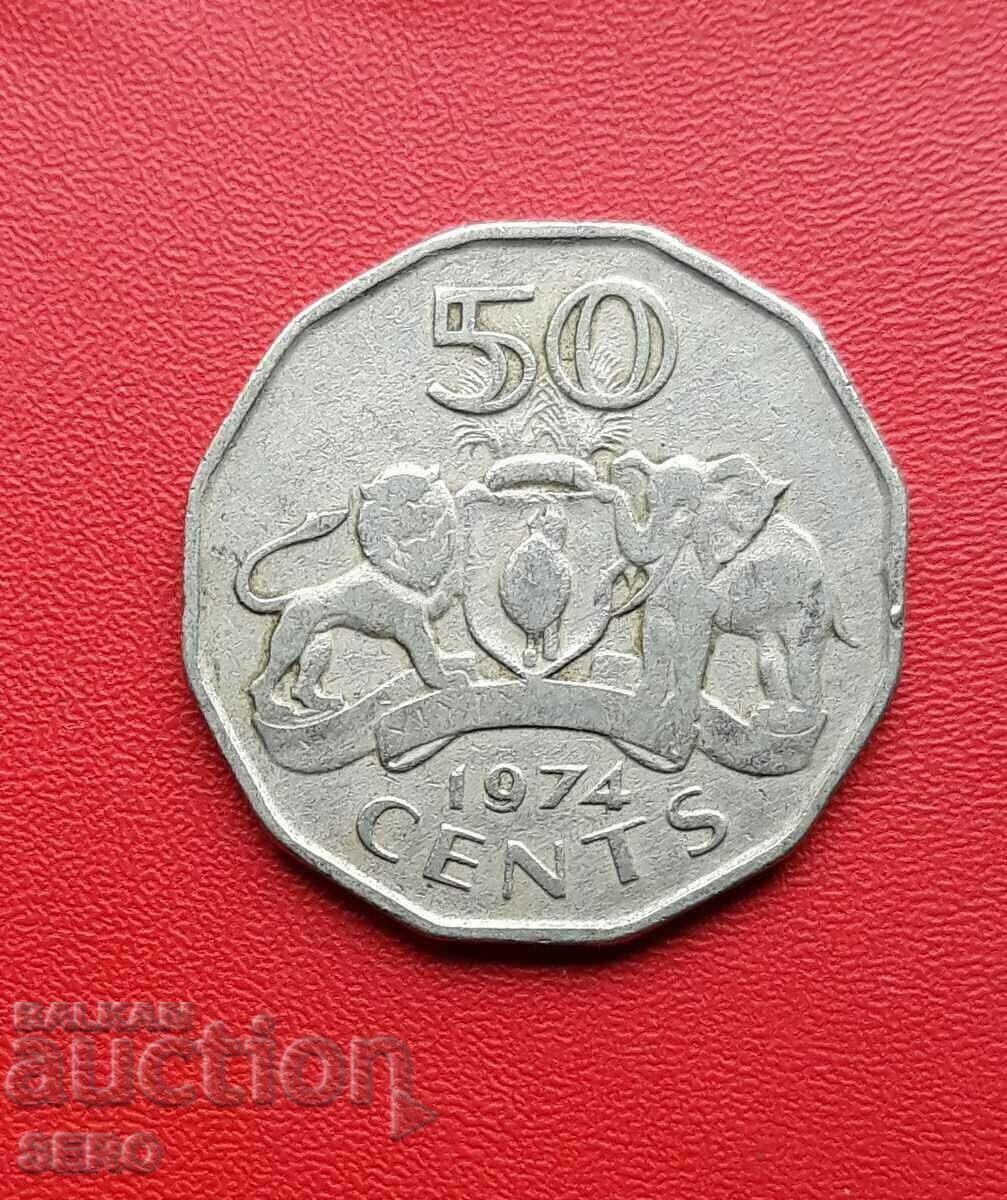 Swaziland-50 cents 1974