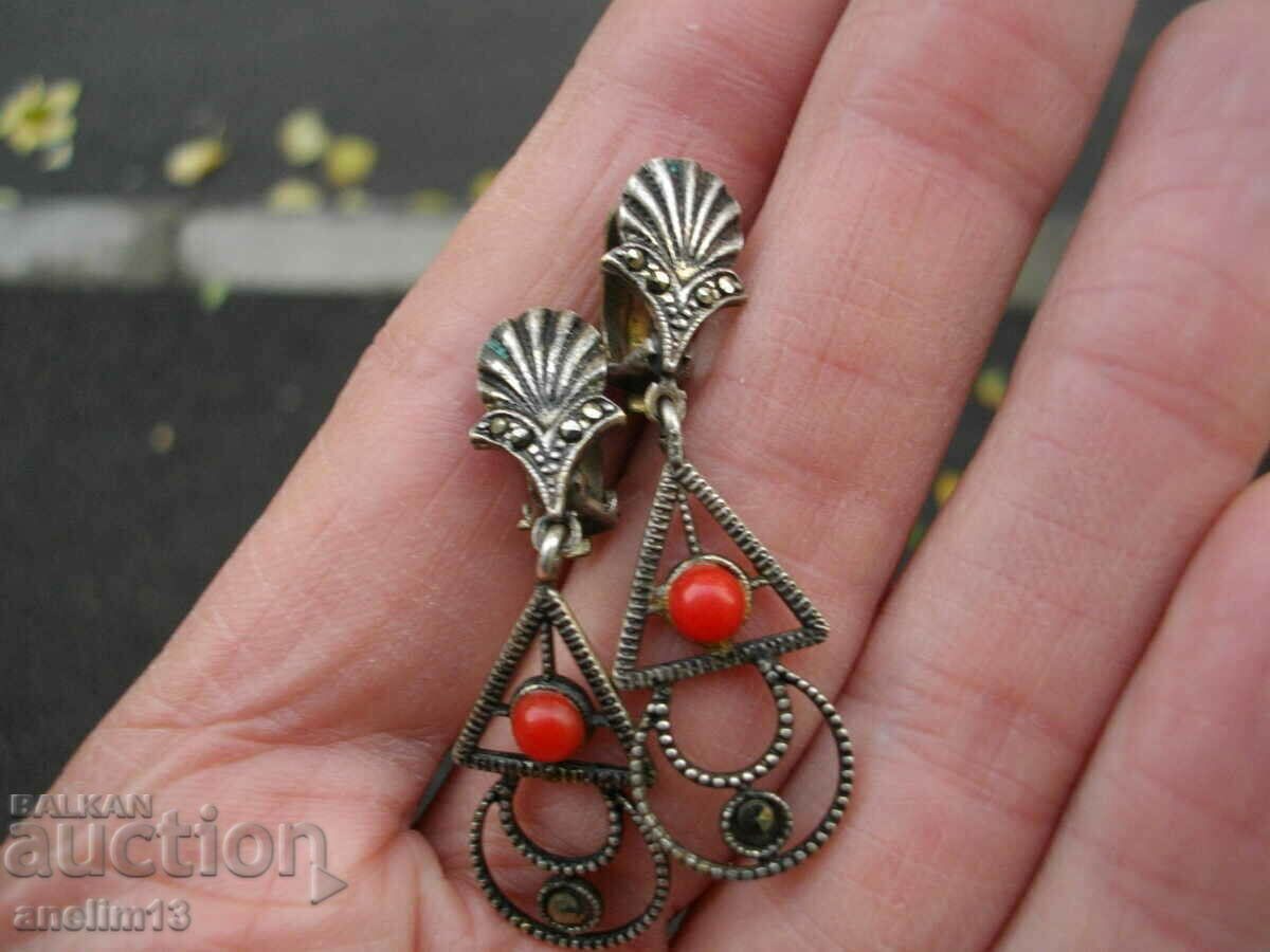 Auction OLD SILVER PLATED CLIP EARRINGS Auction OLD SILVER PLATED CLIP EARRINGS