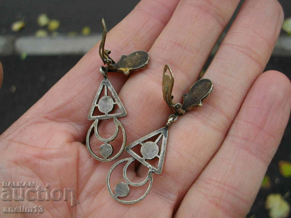 OLD SILVER PLATED CLIP EARRINGS - 5 OLD SILVER PLATED CLIP EARRINGS - 5