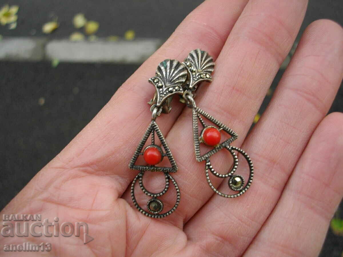 OLD SILVER PLATED CLIP EARRINGS