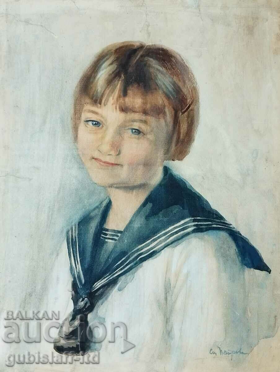 Tabloul „Fata în uniformă de marinar”, anii 1940.