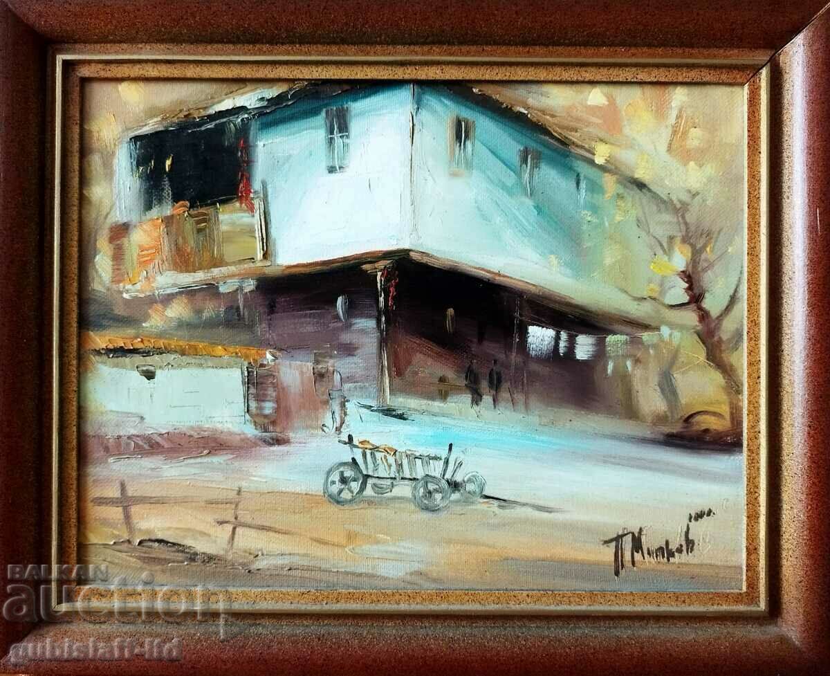 Картина, "Стара къща", худ. П. Митков, 2000 г.