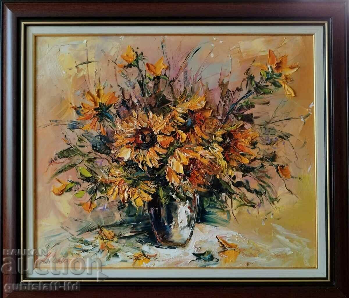 Πίνακας "Βάζο με λουλούδια", τέχνη. A. Simeonov