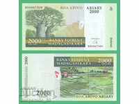 (¯`'•.¸ MADAGASCAR 2000 Ariary 2009 UNC ¸.•'´¯)