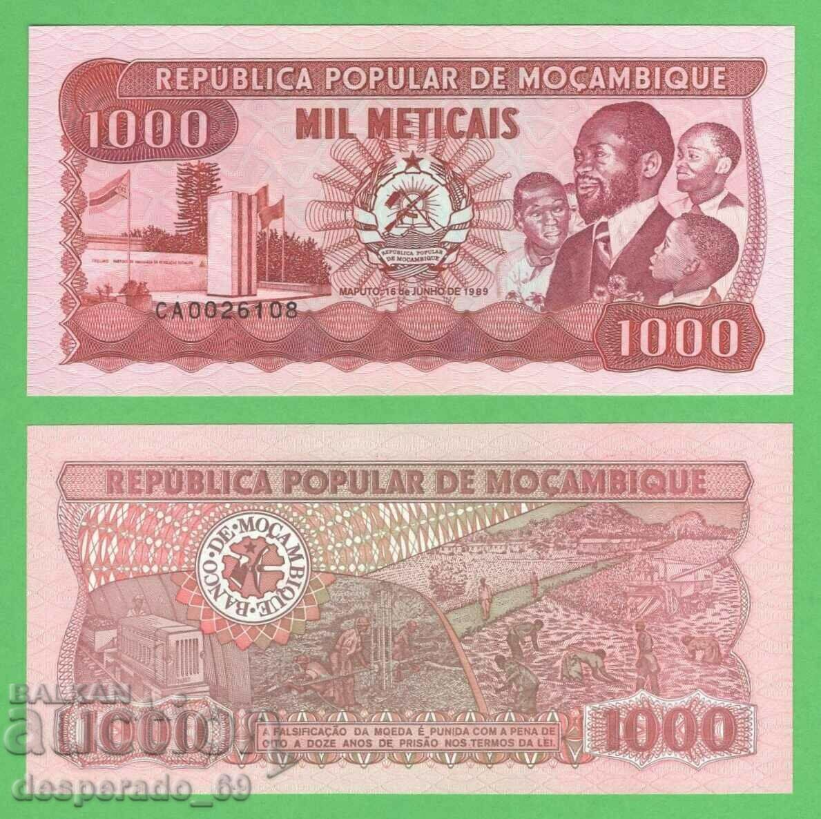 (¯`'•.¸ MOZAMBIC 1000 meticais 1989 UNC ¸.•'´¯)