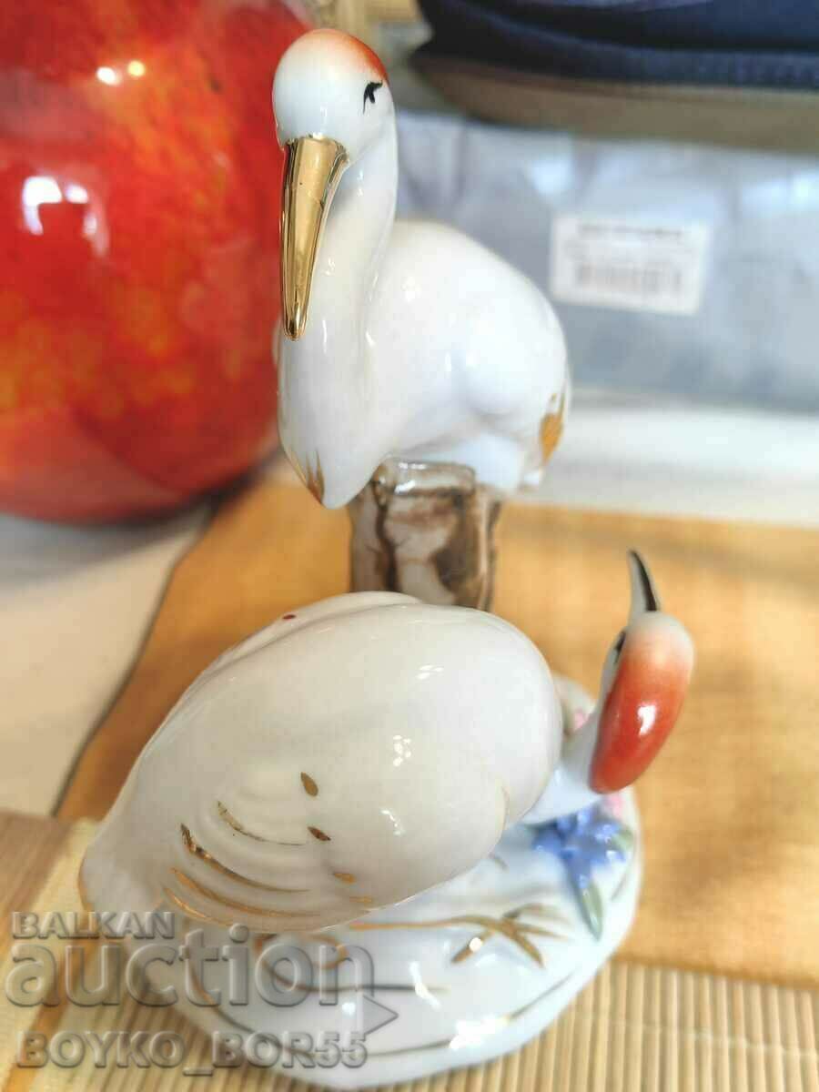 Livrarea Foarte rară figurină veche din porțelan reprezentând cocori japonezi