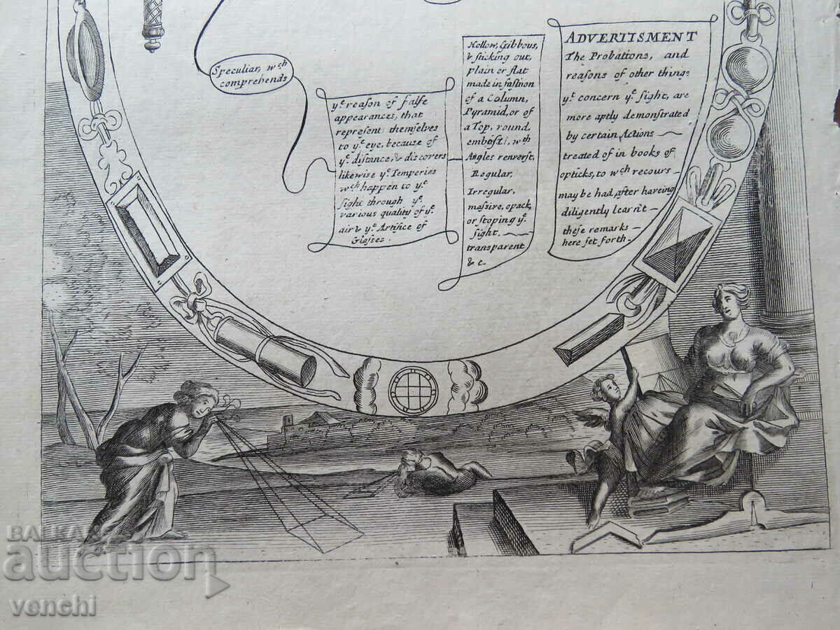 Livrarea 1686 - GRAVURA - Optica si Perspectiva - ORIGINAL