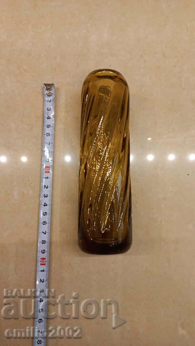 Glass vase retro social with price 7.00 BGN | € 3.58