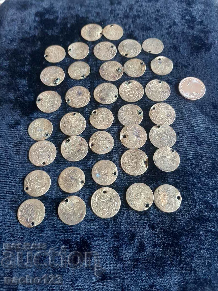 Παλιά τουρκικά νομίσματα για κοσμήματα-BZC 1ου 37 τεμ.