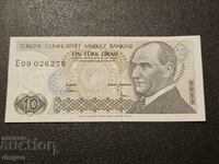 10 lire sterline Turcia UNC