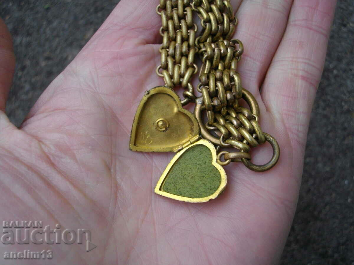 OLD POCKET WATCH CASE WITH PICTURE HEART PENDANT - 7 OLD POCKET WATCH CASE WITH PICTURE HEART PENDANT - 7