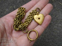 OLD POCKET WATCH CASE WITH PICTURE HEART PENDANT