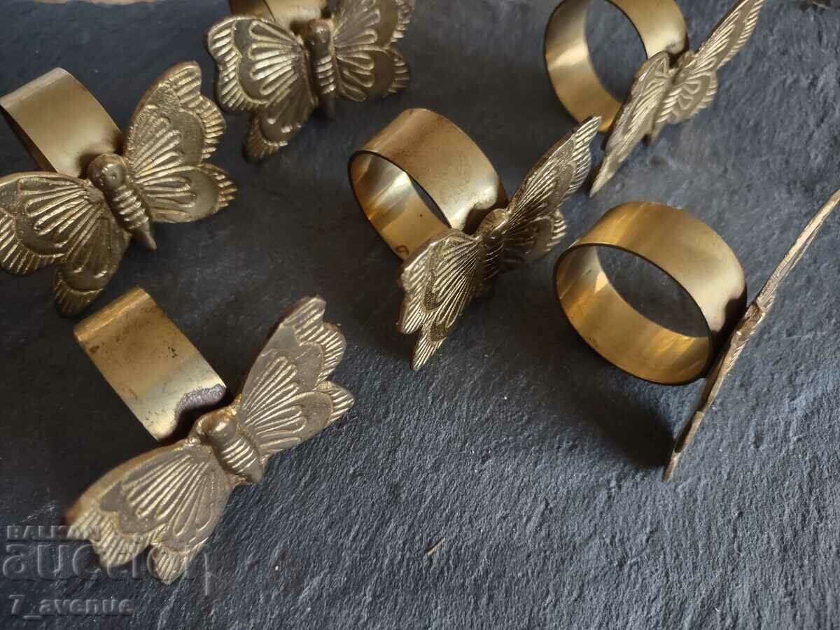 Old napkin rings 6 pieces, butterflies. 04/20/24 with price 99.00 BGN | € 50.62 Old napkin rings 6 pieces, butterflies. 04/20/24 with price 99.00 BGN | € 50.62