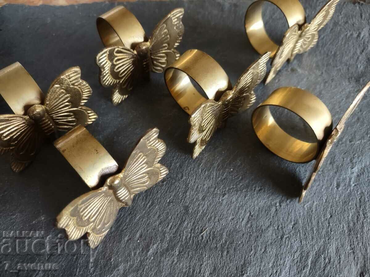 Auction Old napkin rings 6 pieces, butterflies. 04/20/24 Auction Old napkin rings 6 pieces, butterflies. 04/20/24