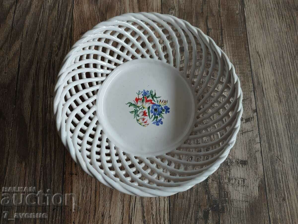 Porcelain bowl, braided, unstamped, 20.04.24 with price 29.00 BGN | € 14.83