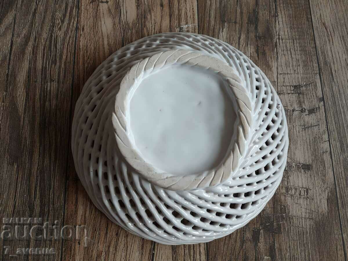 Auction  Porcelain bowl, braided, unstamped, 20.04.24