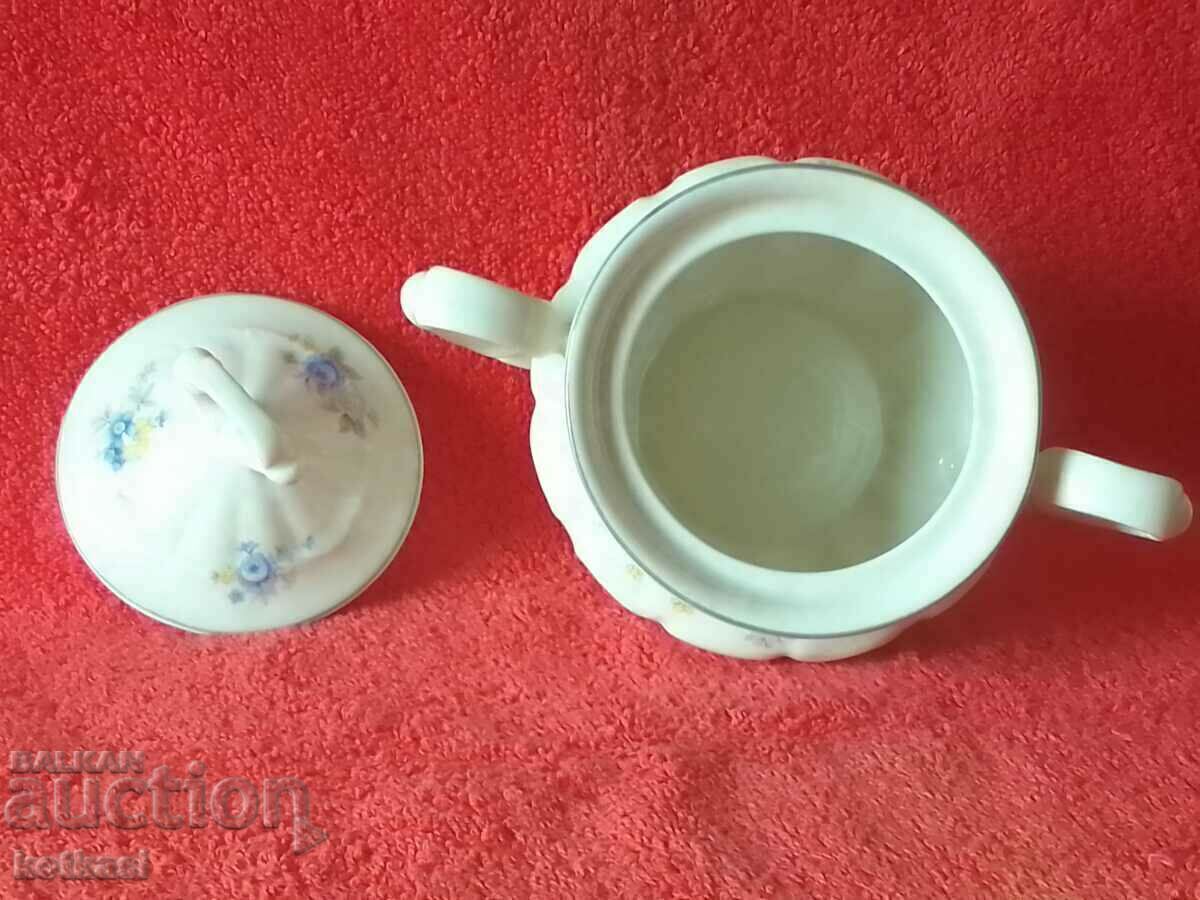 Old Porcelain Bowl Sugar Bowl Carl Tisch Germany C. T. - 5 Old Porcelain Bowl Sugar Bowl Carl Tisch Germany C. T. - 5
