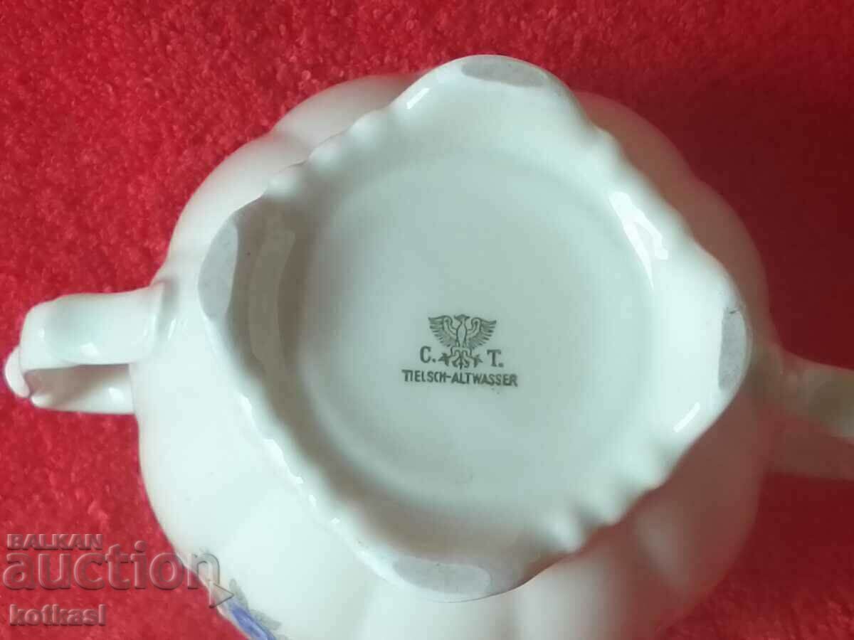 Old Porcelain Bowl Sugar Bowl Carl Tisch Germany C. T. - 6 Old Porcelain Bowl Sugar Bowl Carl Tisch Germany C. T. - 6
