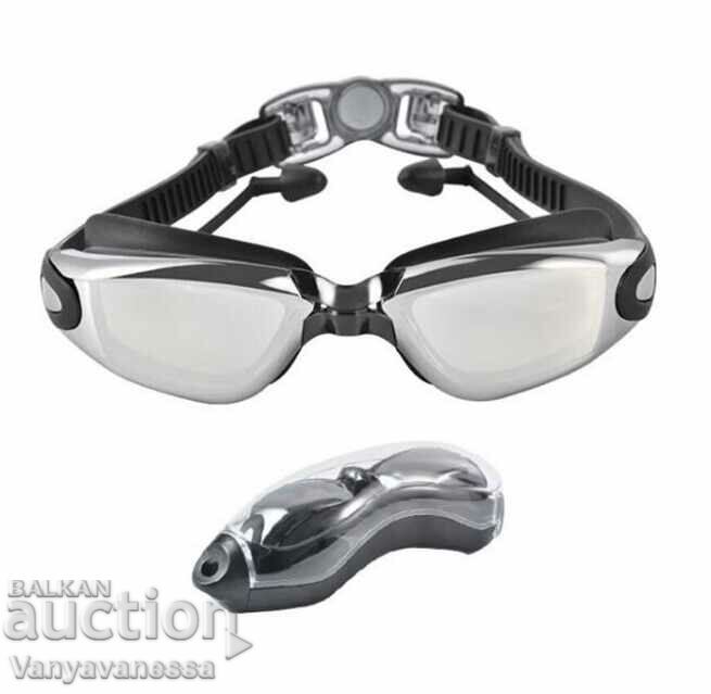 Очила за плуване за възрастни, ASKSA, с тапи за уши, UV