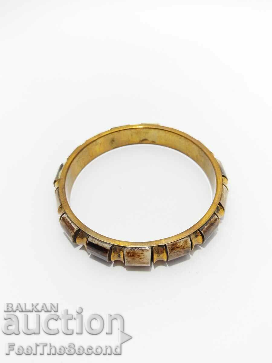 Solid ivory and brass bracelet Ethnic old bracelet