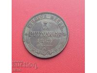 Γερμανία-Σαξονία-5 pfennig 1862 Β