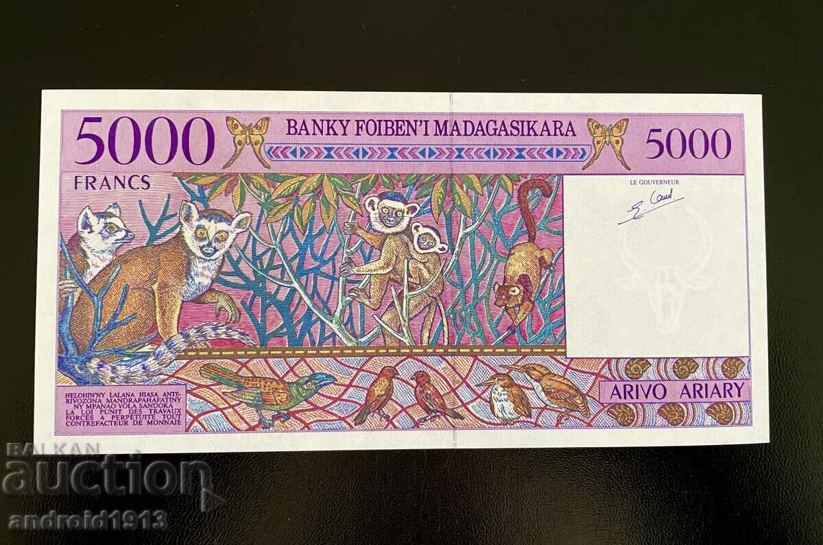 Auction  MADAGASCAR - 5000 FRANC 1995, P-78b, UNC