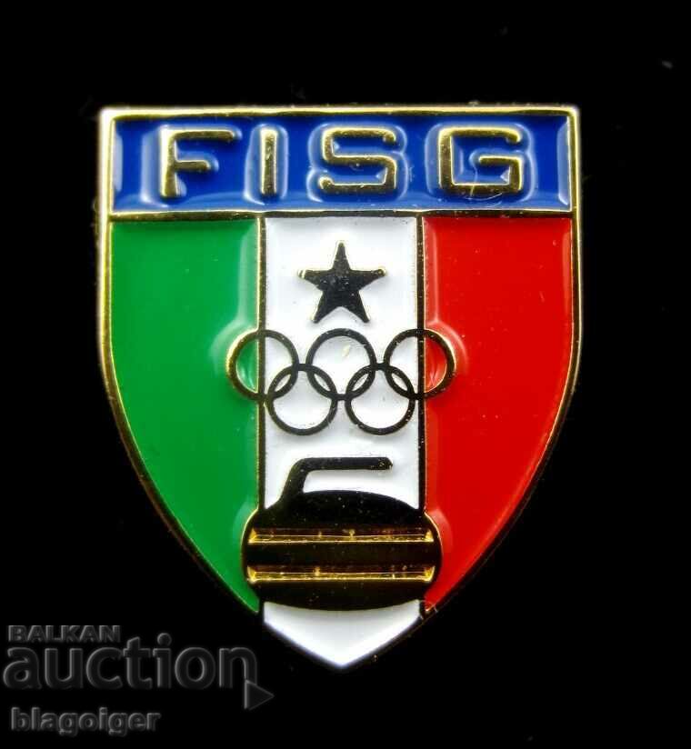 Olympic Badge-Italian Olympic Team-Curling