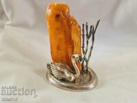 amber and silver Tchaikovsky swan lake figure 44 grams