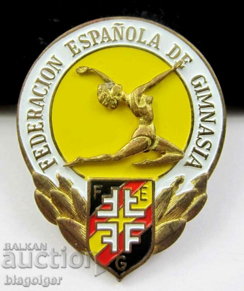 Beautiful Sports Badge - Spanish Federation - Gymnastics - Embossed