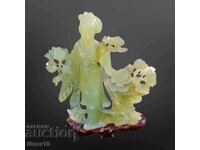 Antique Large Chinese Reworked Jadeite Jade Figure