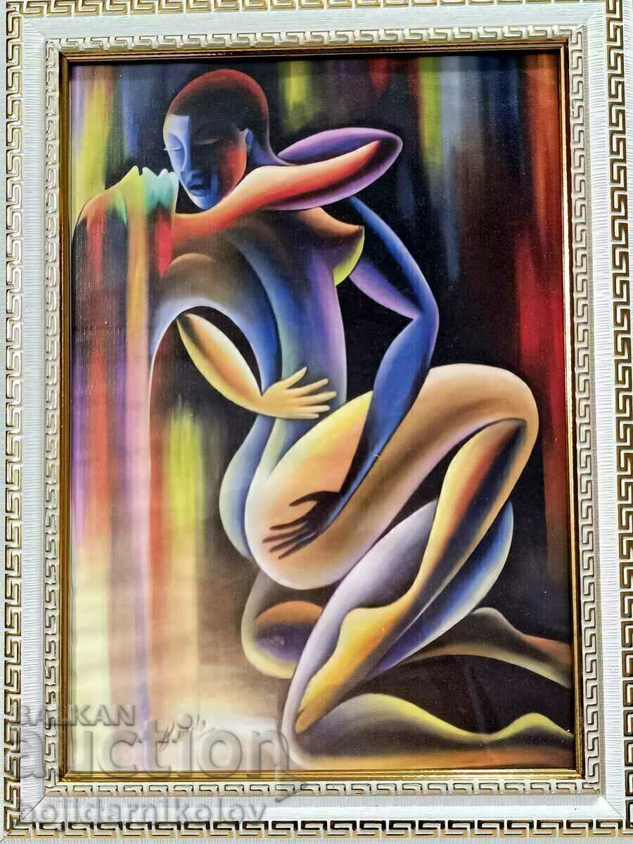 tablou/afiș numărul 5/pânză/ramă/sticlă