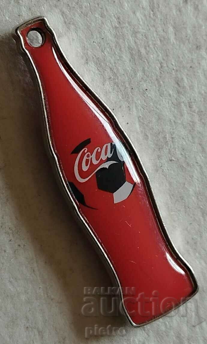 Μεταλλικό μίνι ρετρό μενταγιόν - μπουκάλι "Coca-Cola"