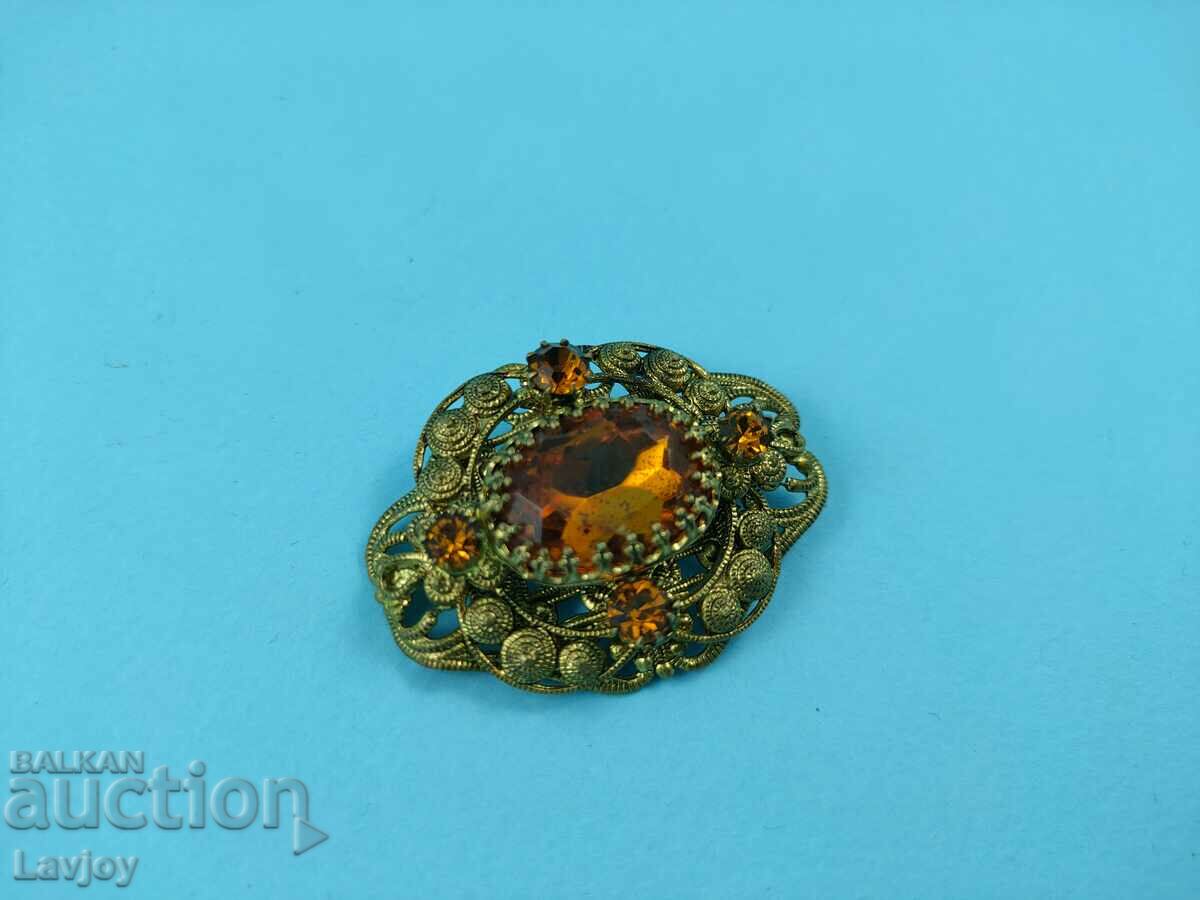 Gilt old brooch # openwork stones with price 35.00 BGN | € 17.90 Gilt old brooch # openwork stones with price 35.00 BGN | € 17.90