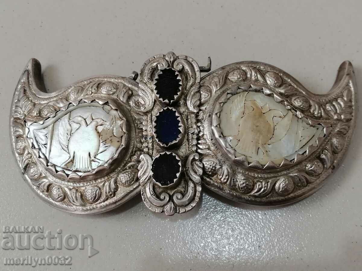 Renaissance hammered mother-of-pearl silver 19th century - 7