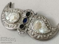 Renaissance hammered mother-of-pearl silver 19th century