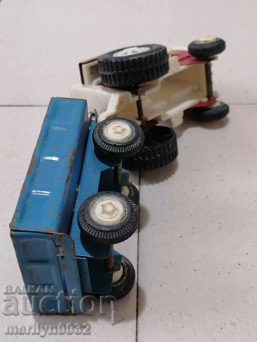 Children's tin toy tractor with trailer 70s NRB - 5 Children's tin toy tractor with trailer 70s NRB - 5