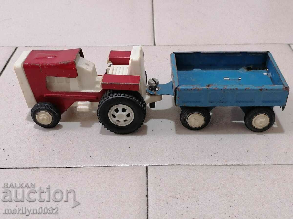 Children's tin toy tractor with trailer 70s NRB Children's tin toy tractor with trailer 70s NRB