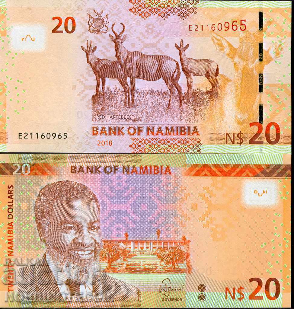 НАМИБИЯ NAMIBIA 20 $ емисия - issue 2018 НОВИ UNC