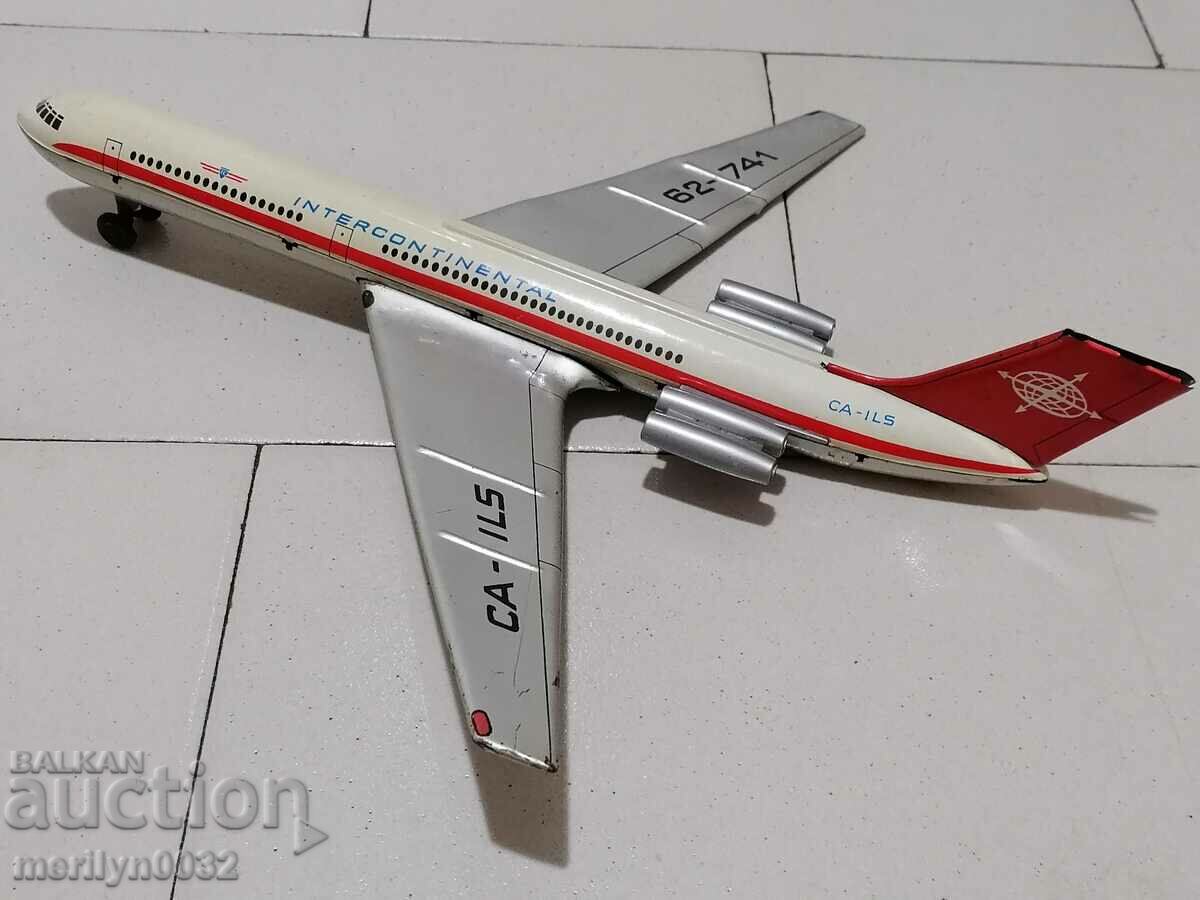 Auction  Children's sheet metal toy plane Il-62 70s NRB