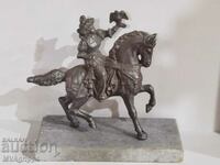 Metal statuette figure horseman