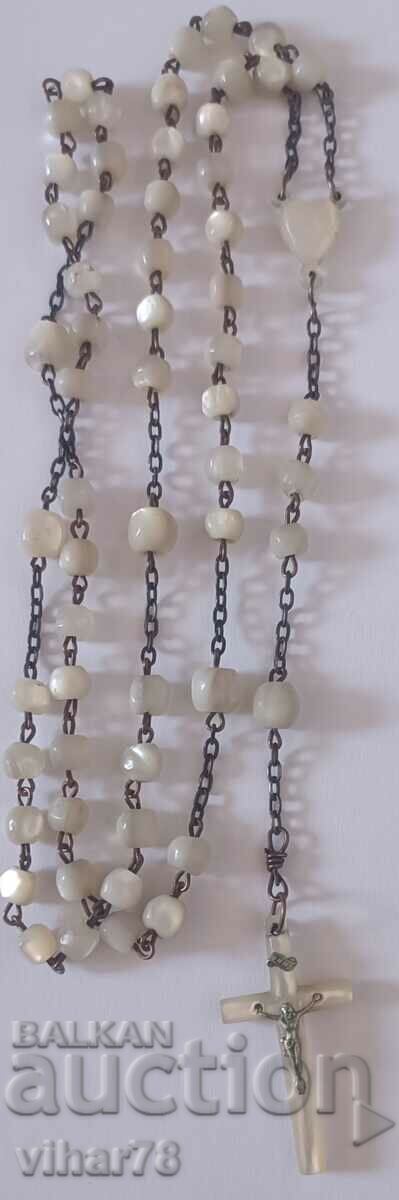 Old rosary with mother of pearl