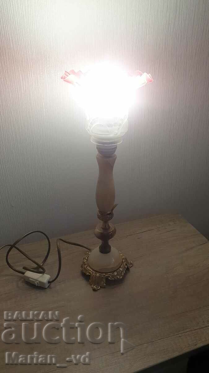 Old onyx and bronze night lamp - 5 Old onyx and bronze night lamp - 5