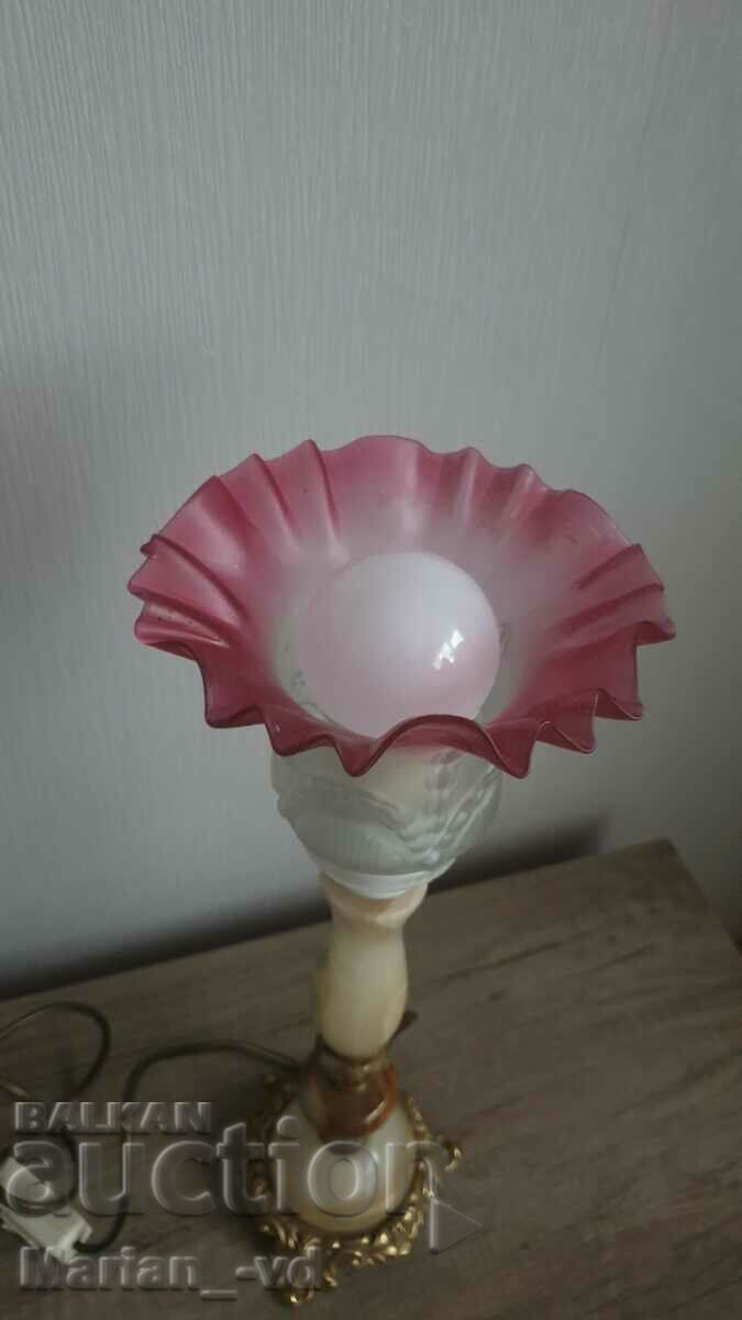 Old onyx and bronze night lamp - 7 Old onyx and bronze night lamp - 7