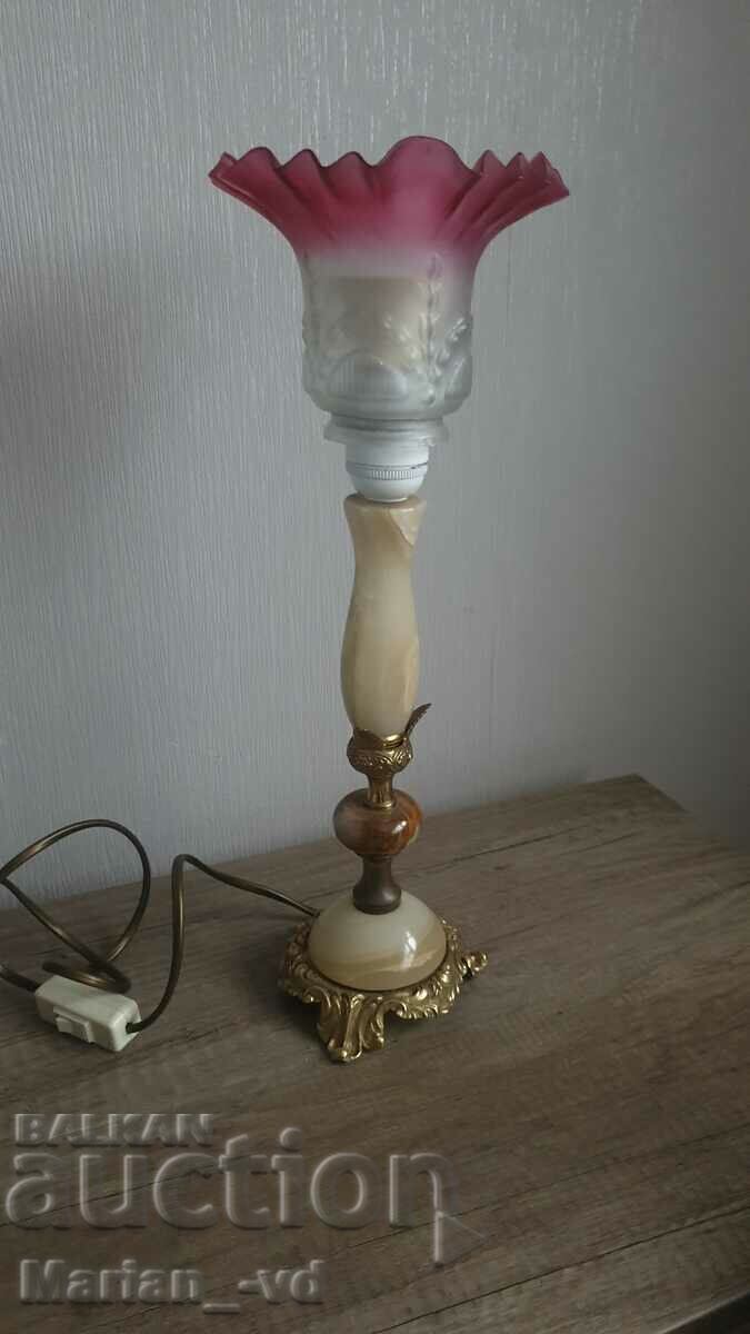 Old onyx and bronze night lamp