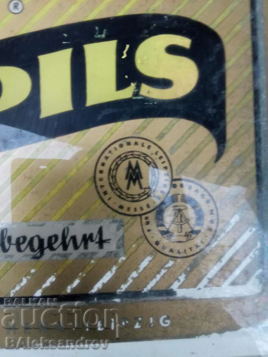 Auction Old German beer advertisement, painted Auction Old German beer advertisement, painted