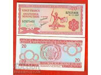 BURUNDI BURUNDI 20 Franc issue issue 2007 NEW UNC